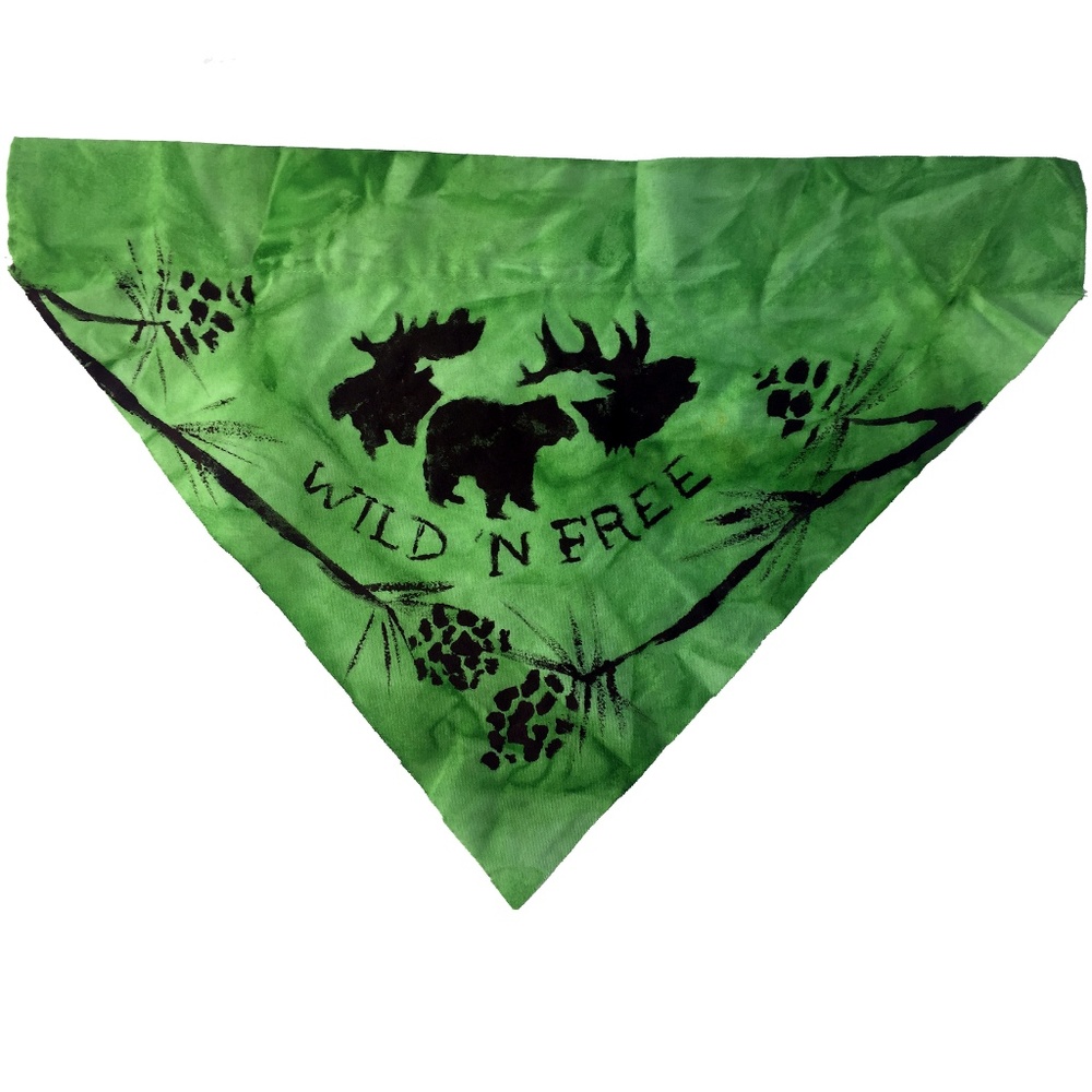 XL over the collar wildlife theme dog bandanna